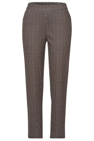 Frank Walder 209604 543 087 Brown Chain Link Print Pull-On Trousers