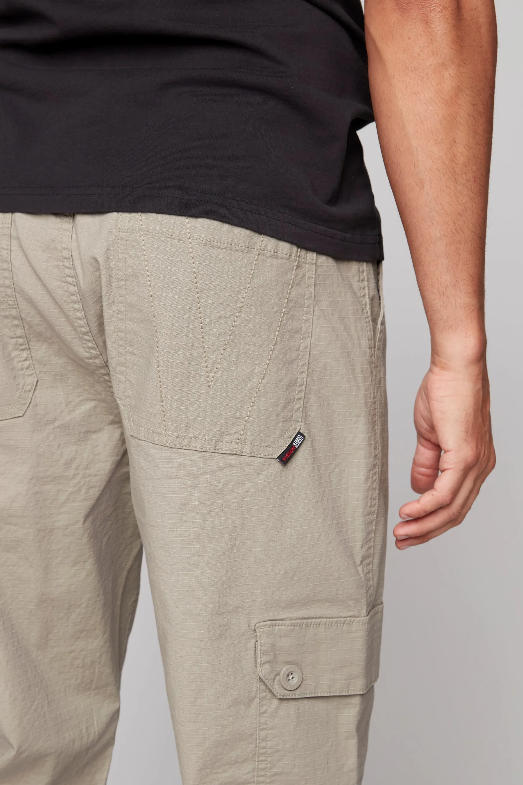 GELFAND - Loose Fit Cargo Pant with Adjustable Hems - Light Olive Ripstop