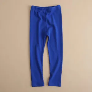 Girls Soft Solid Color Elastic Waist Trousers