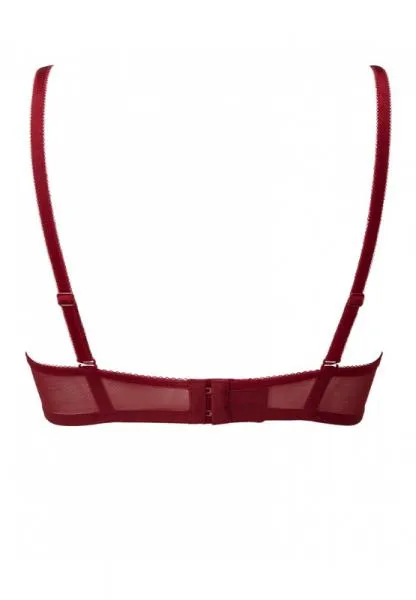 Glossies Lace Sheer Bra - Bordeaux -