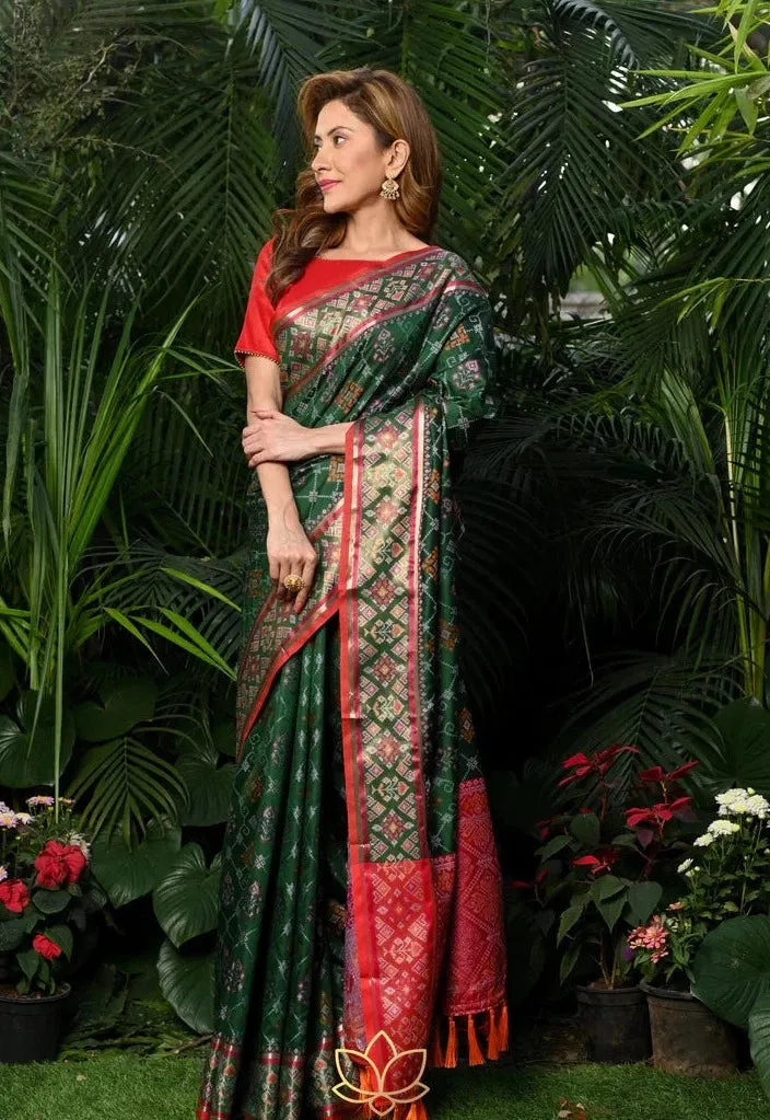 Green Woven Patola Saree