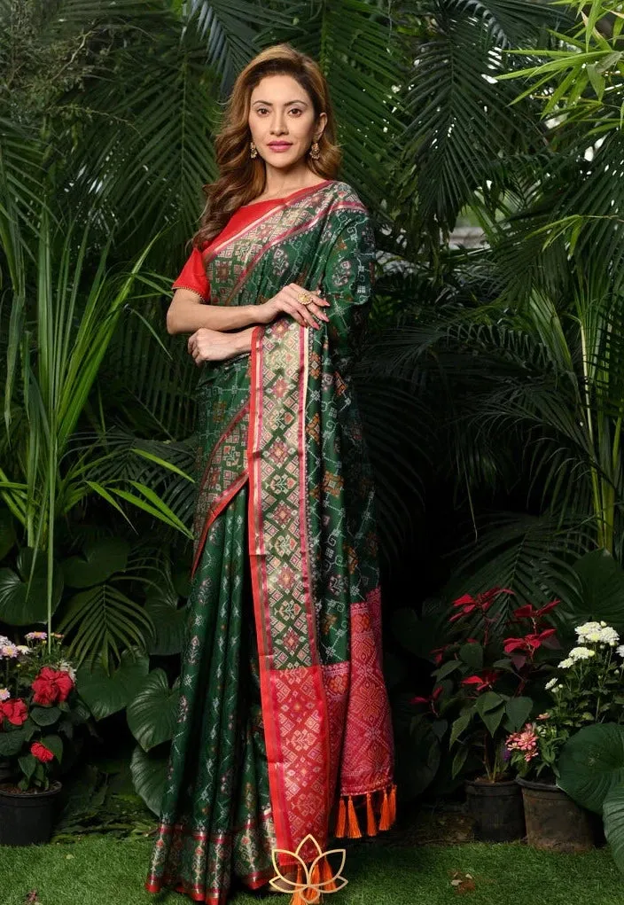 Green Woven Patola Saree