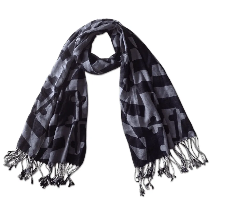 Greyscale Maryland Flag / Scarf