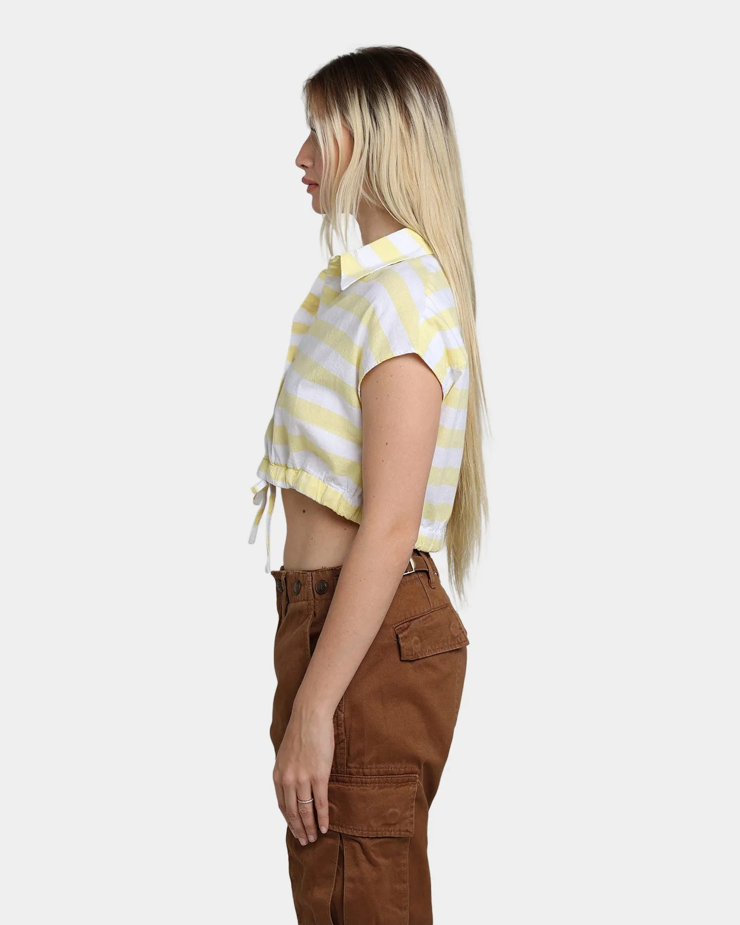 Guess Originals Women's GUESS Originals X J Balvin Woven Crop Top Yellow Sunspots