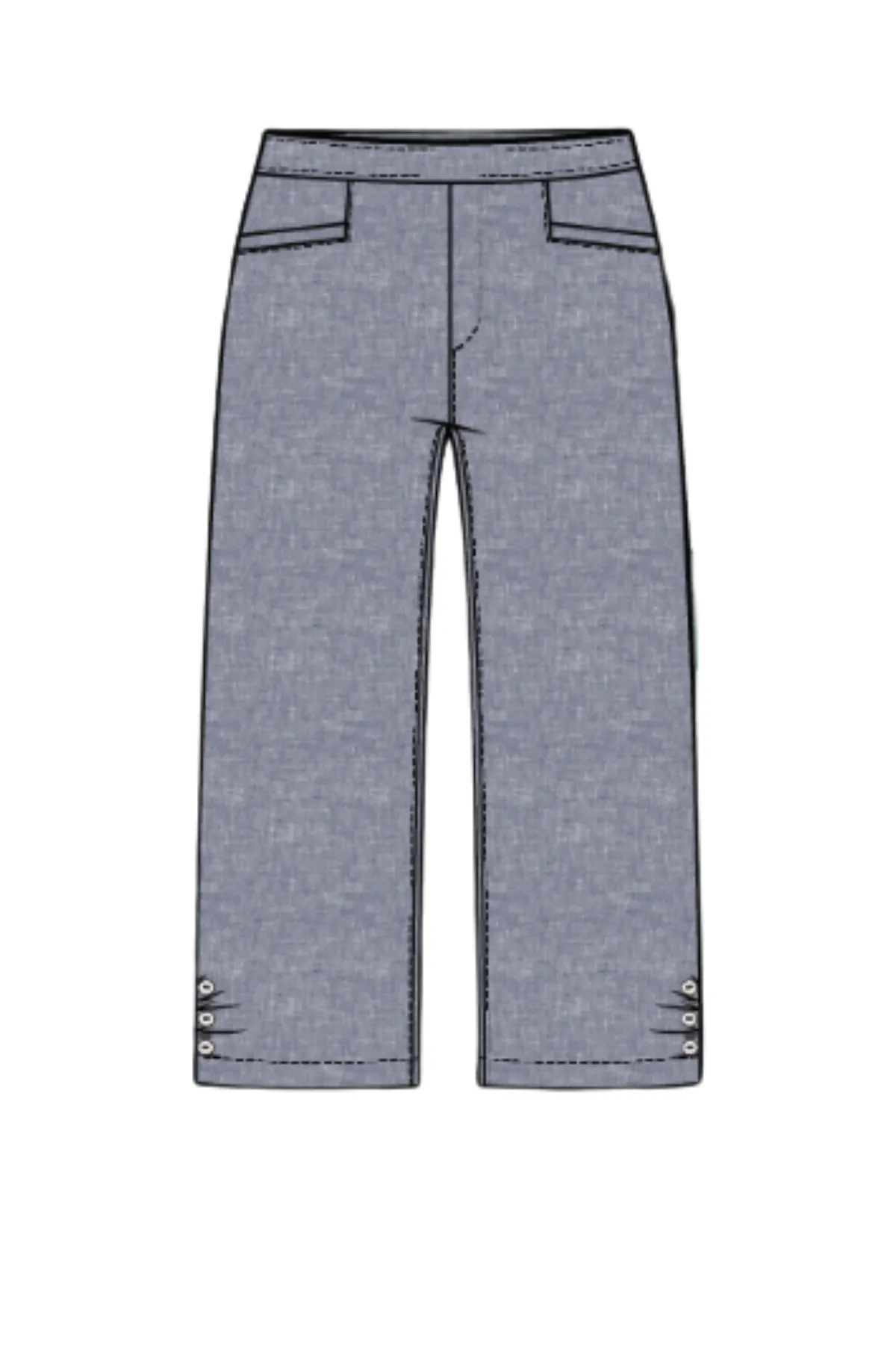Habitat Clothing Linen Solid Pleat Button Capri