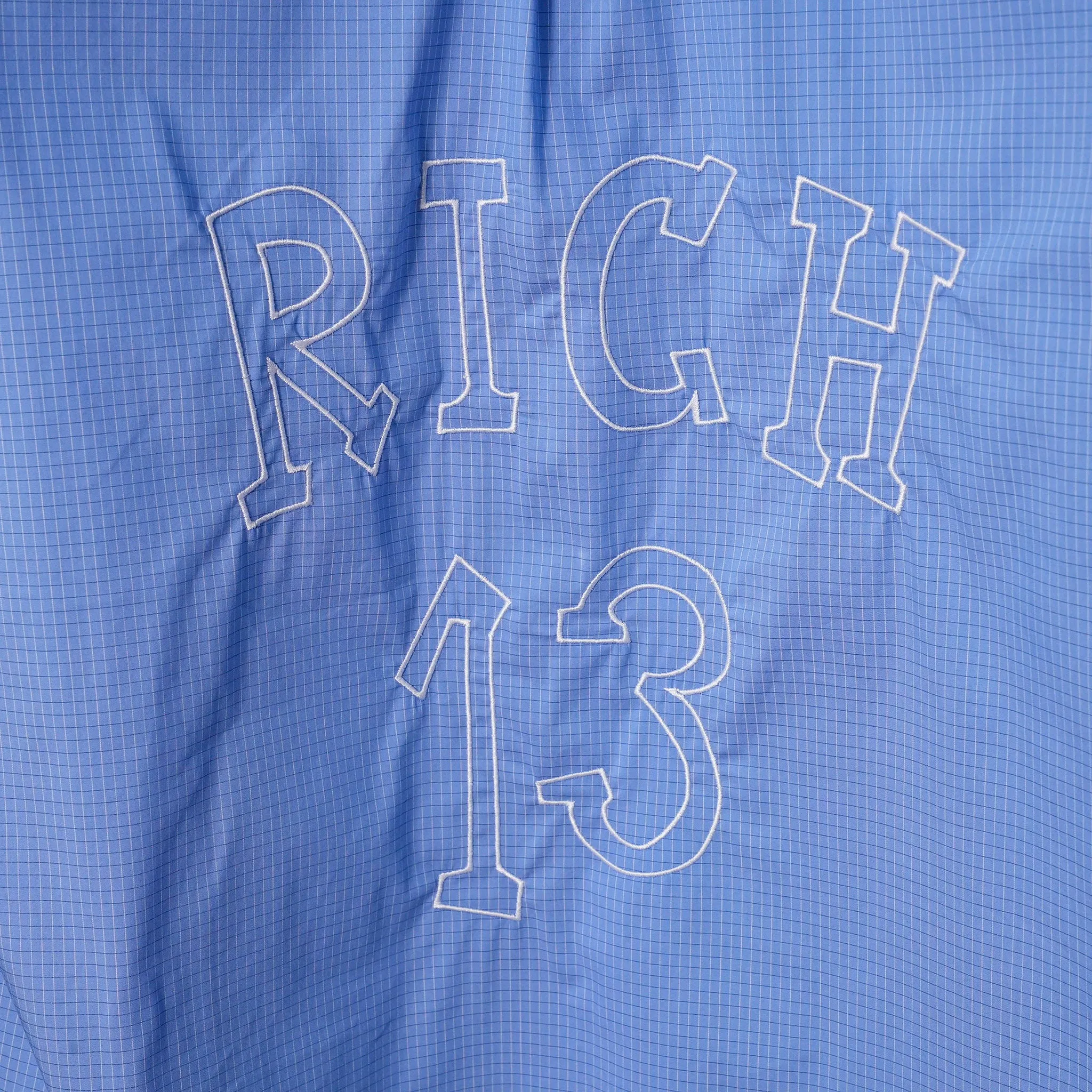 HOODED BUTTON UP SHIRT / BLUE