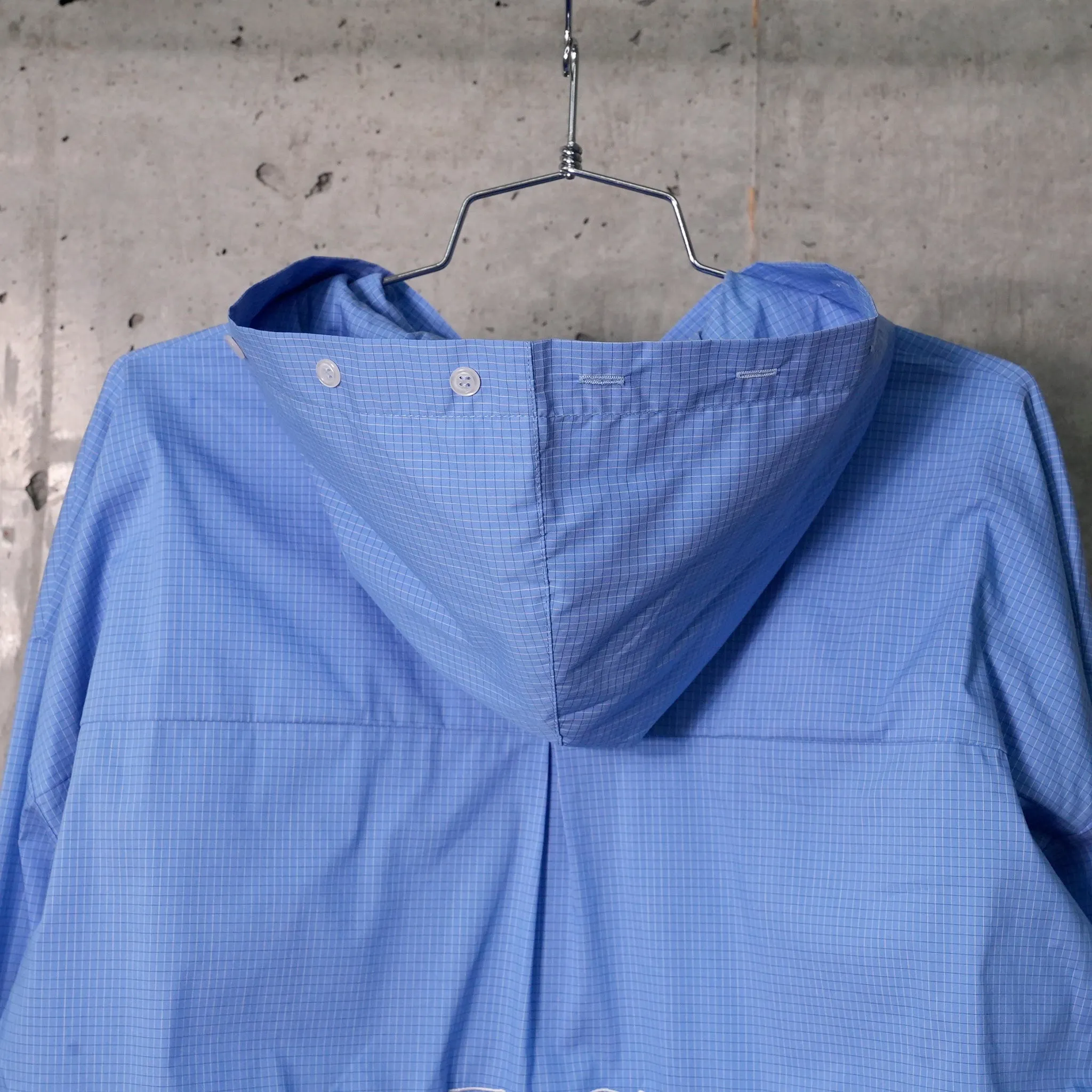 HOODED BUTTON UP SHIRT / BLUE