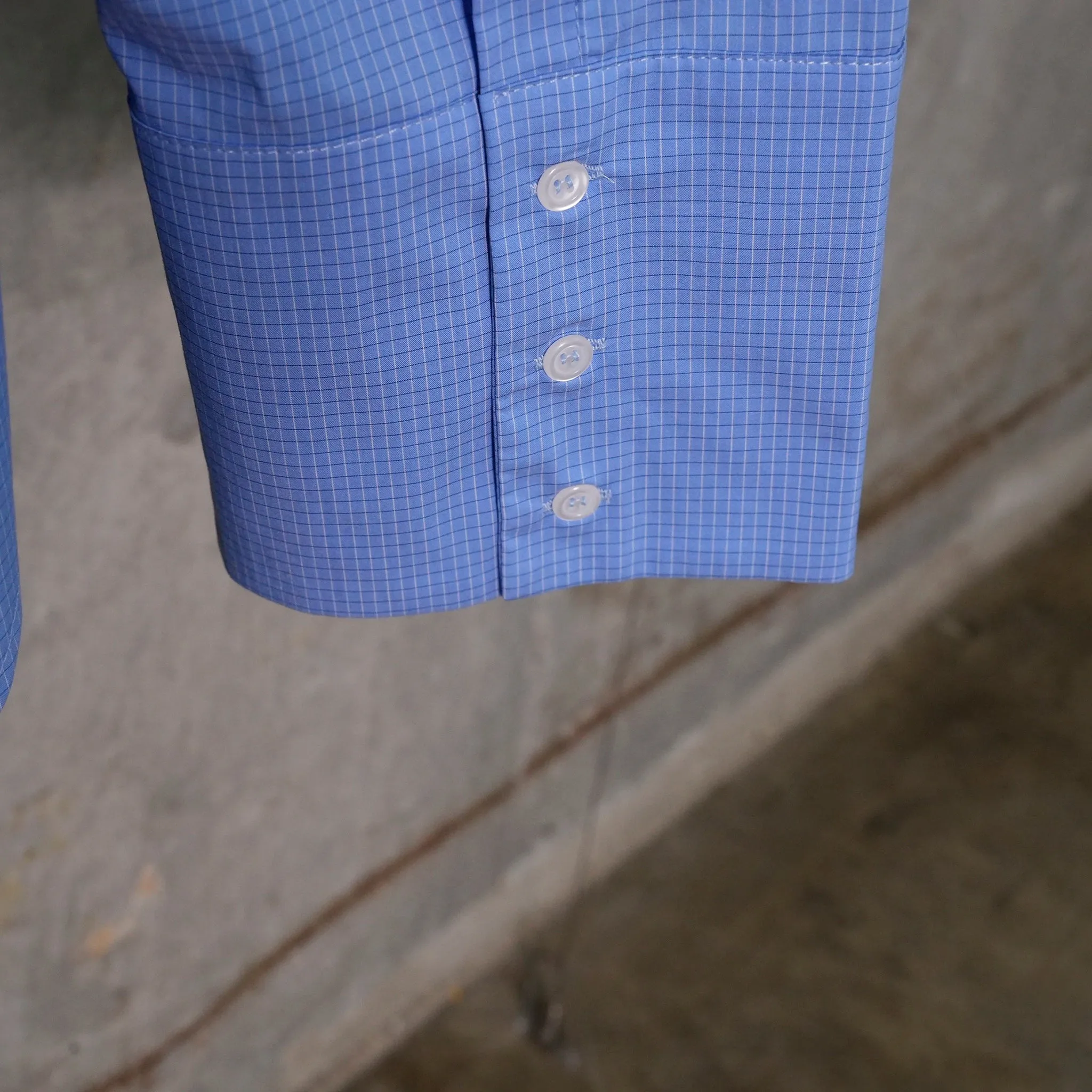 HOODED BUTTON UP SHIRT / BLUE