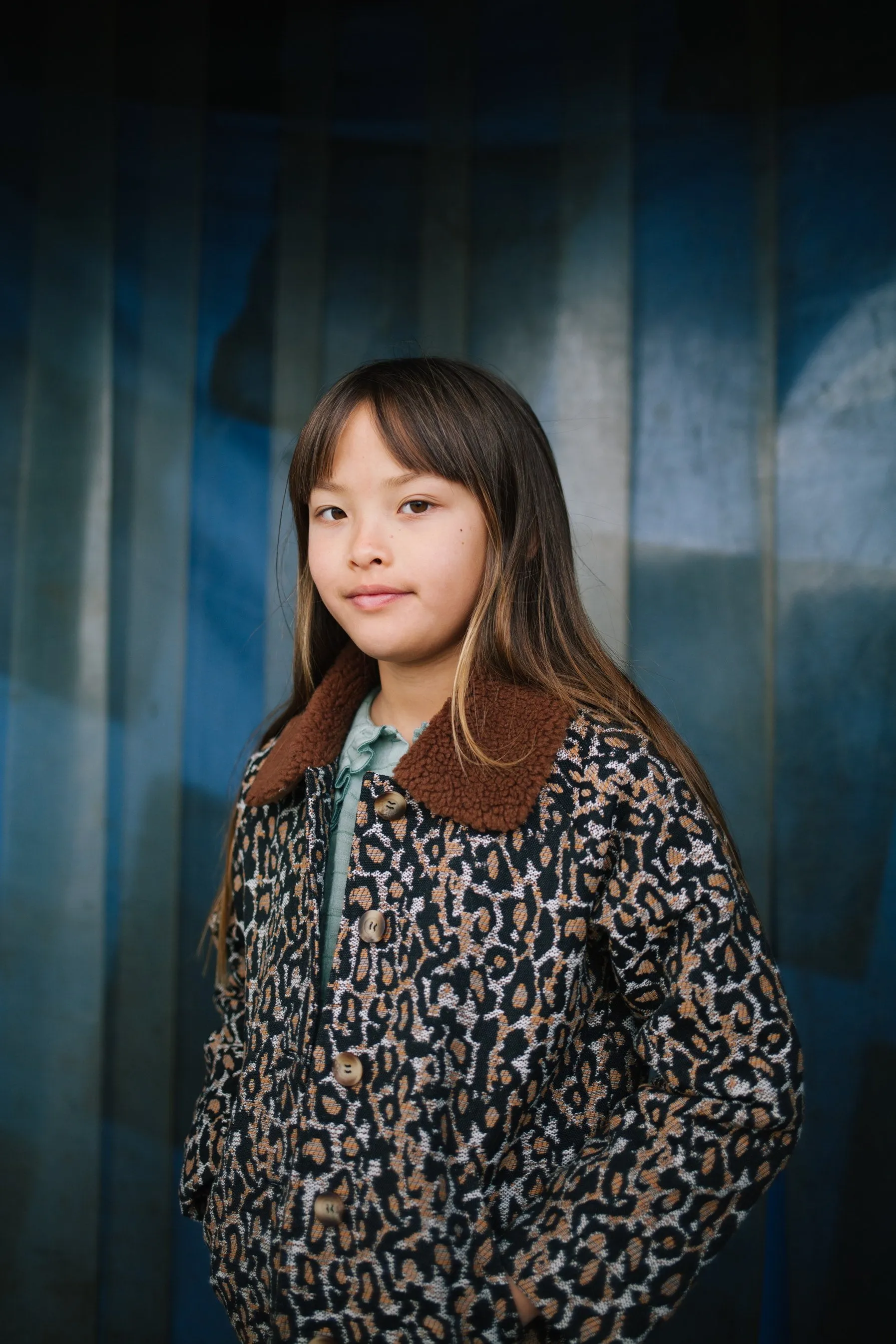 Jacket Happy Leopard Lustrous Blue