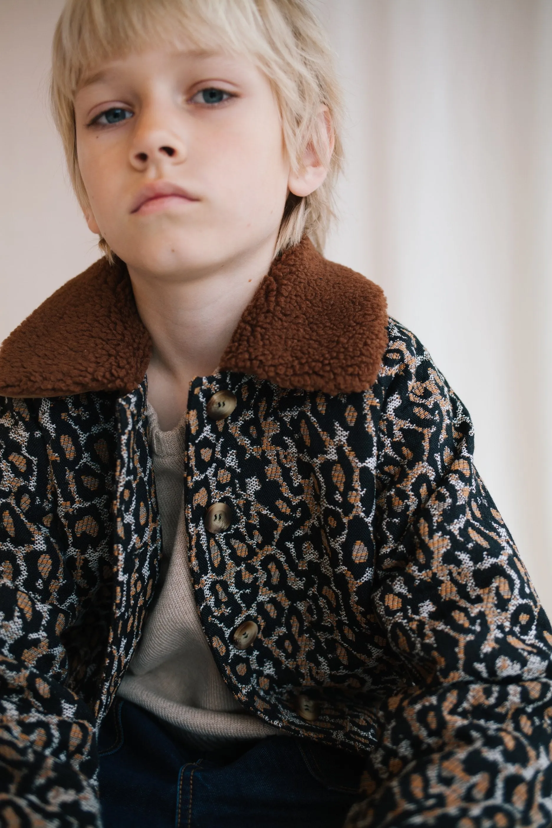 Jacket Happy Leopard Lustrous Blue