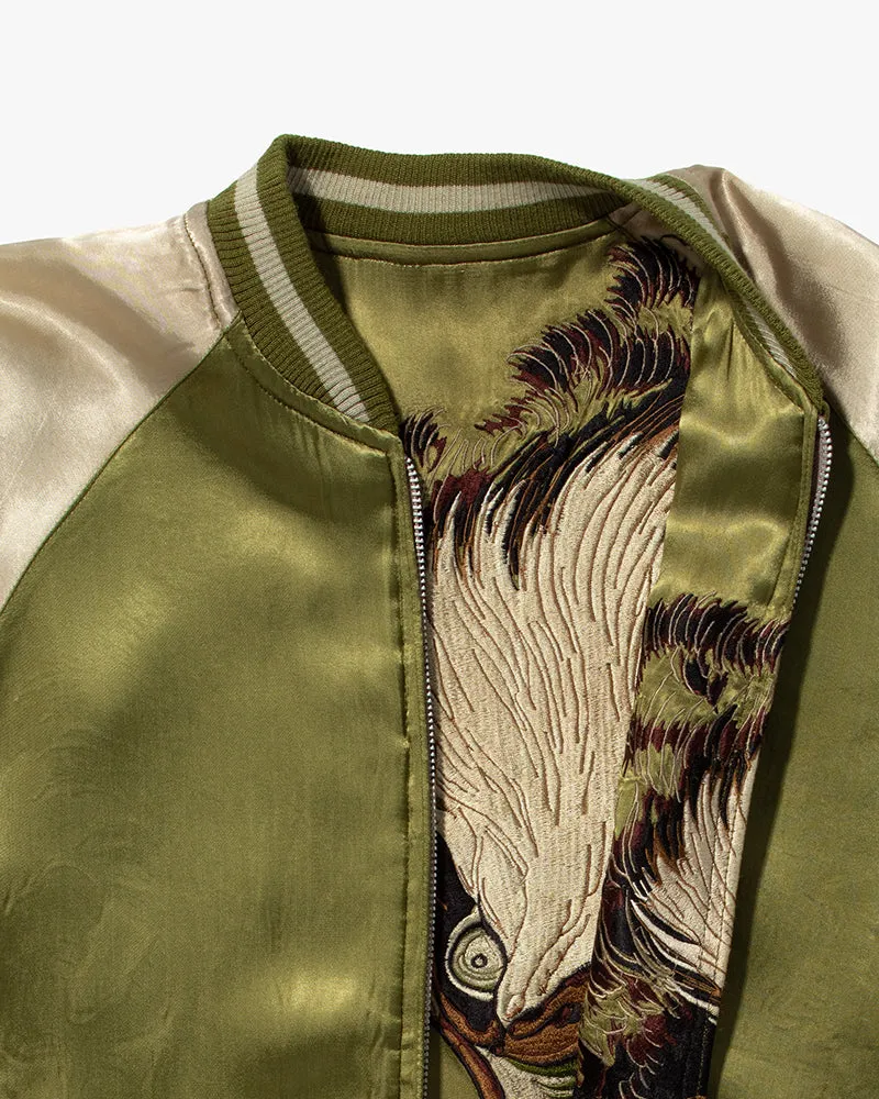 Japanese Repro Souvenir Jacket, Light Green with Eagle - M