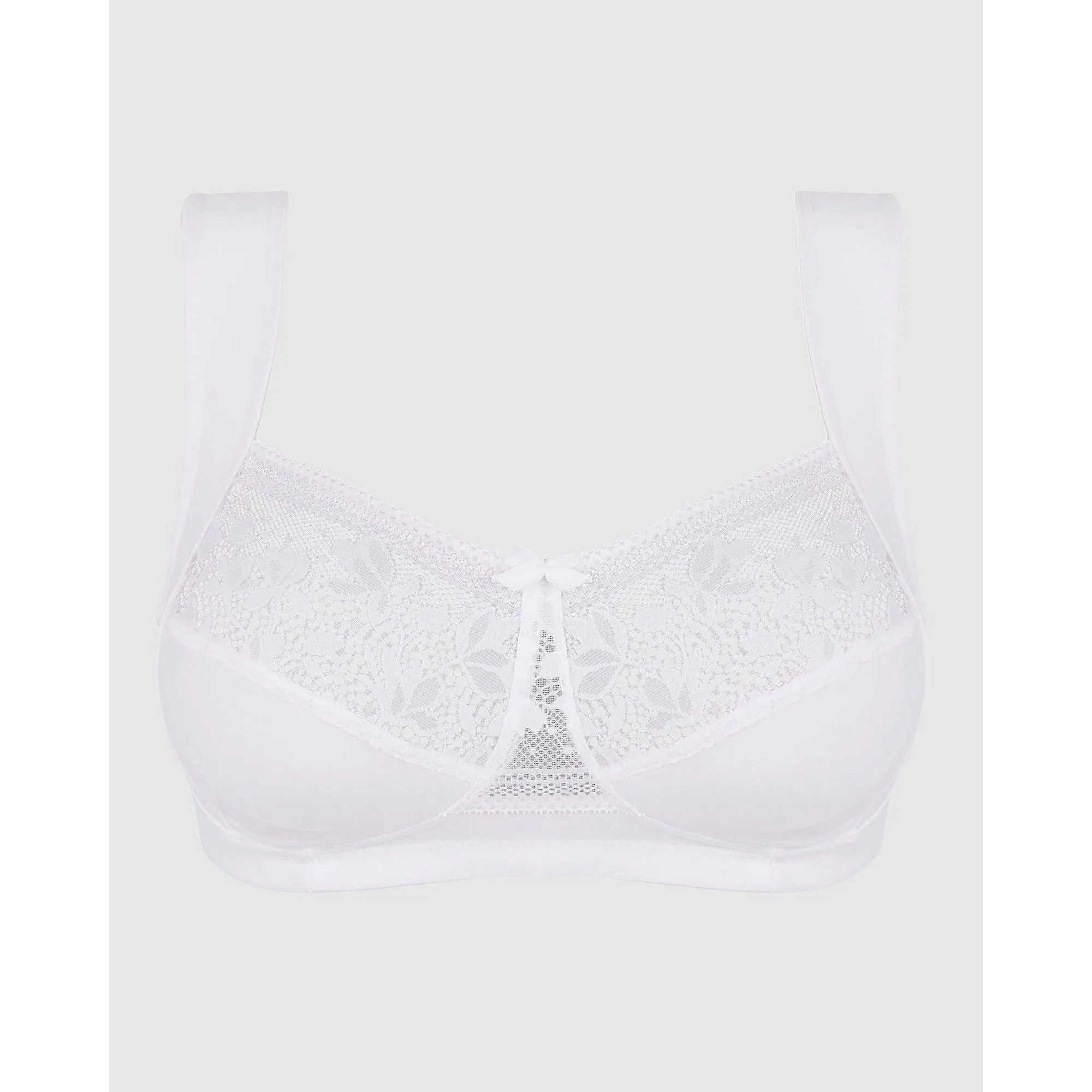 Jeanne Wirefree Wide Strap Organic Cotton Bra with Lace