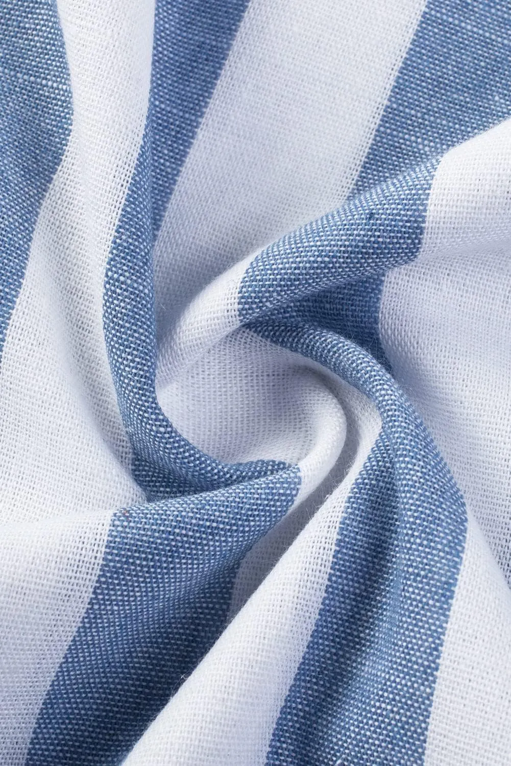 JMIERR Men's Casual Stylish Short Sleeve Button-Up Striped Dress Shirts Cotton Beach Shirt