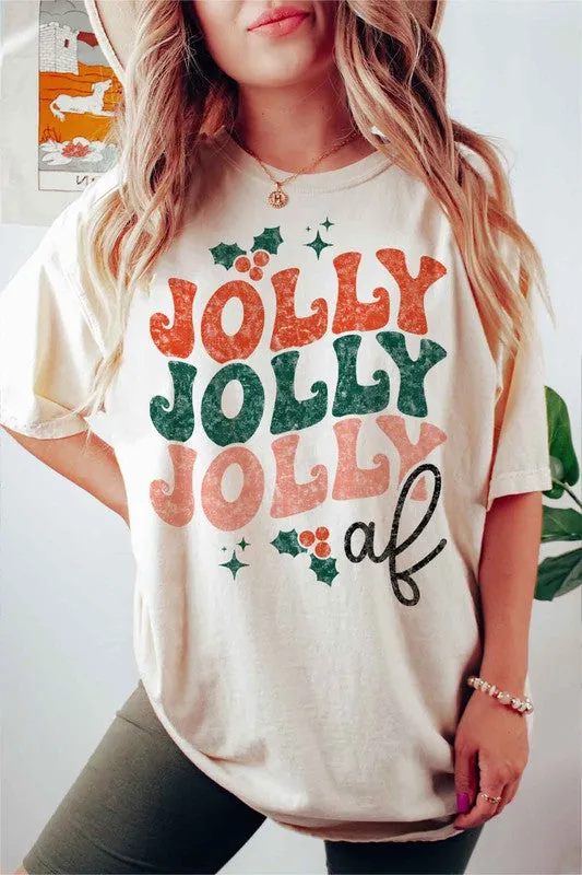 JOLLY AF CHRISTMAS GRAPHIC T SHIRT