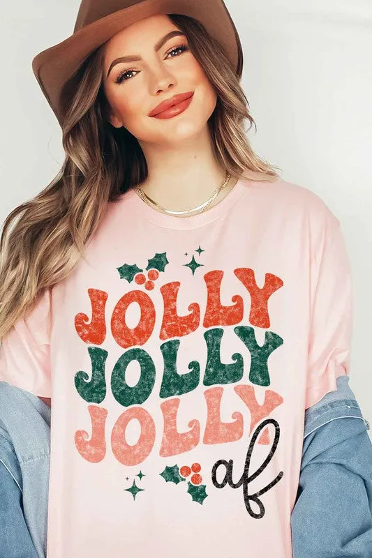 JOLLY AF CHRISTMAS GRAPHIC T SHIRT