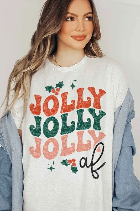 JOLLY AF CHRISTMAS GRAPHIC T SHIRT
