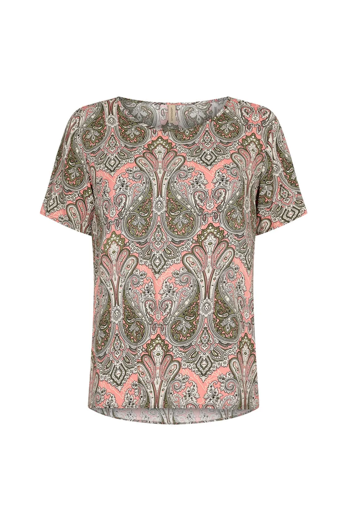 Kija Printed Short Sleeve Blouse - Coral Haze Combi