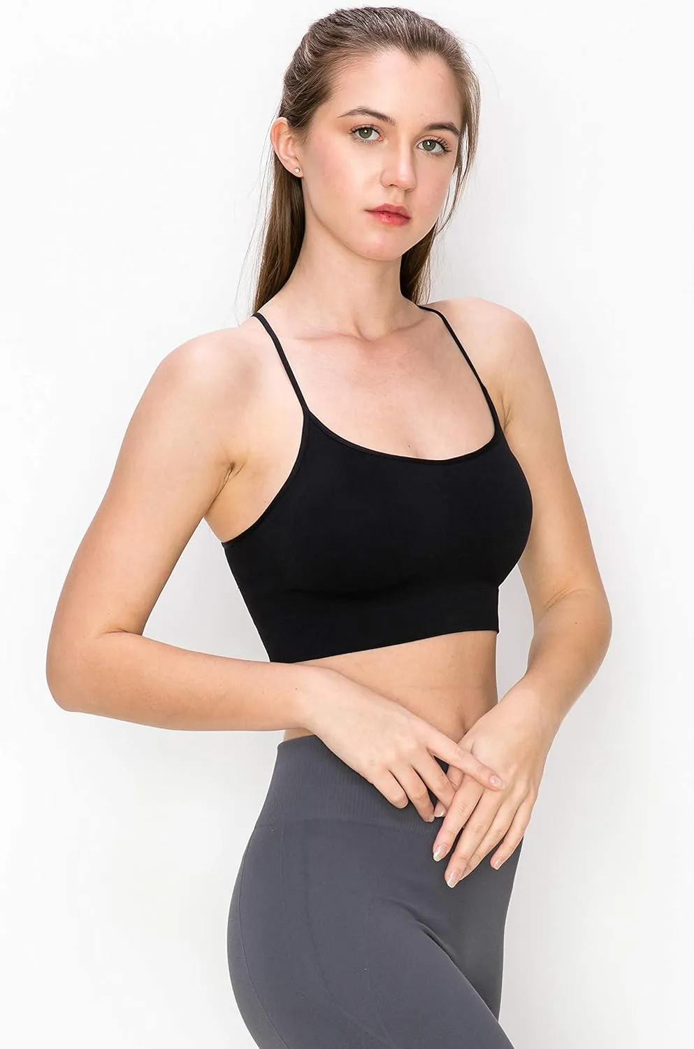 Kurve Women's Shelf Bras Padded Cami with Removable Pads, UPF 50  (Made in USA)