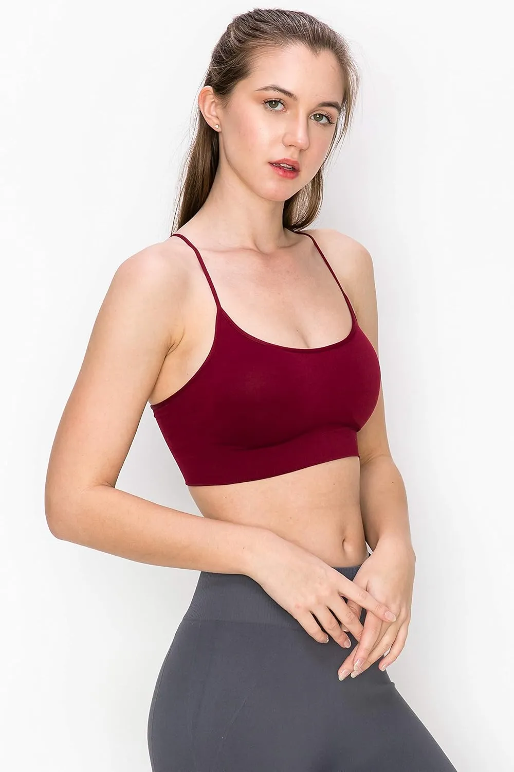 Kurve Women's Shelf Bras Padded Cami with Removable Pads, UPF 50  (Made in USA)