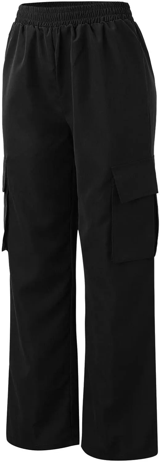 Ladies' Relaxed Trousers,Women's Belt-Free Wide Leg Pants High Waist Straight Cut Office Casual Trousers