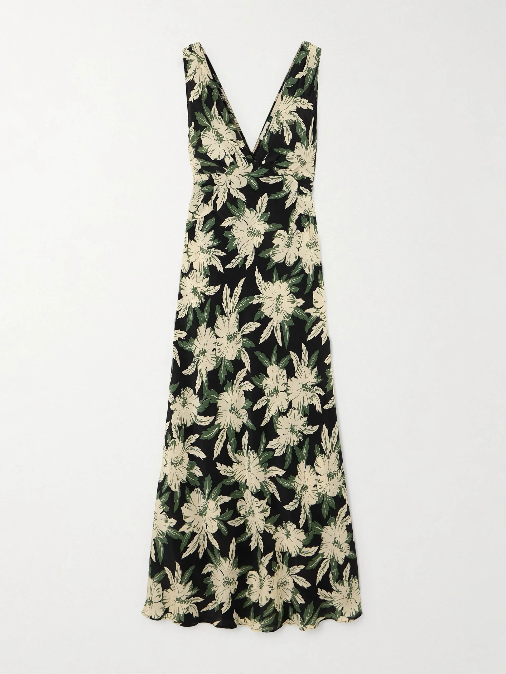 Lauriane floral-print silk crepe de chine midi dress