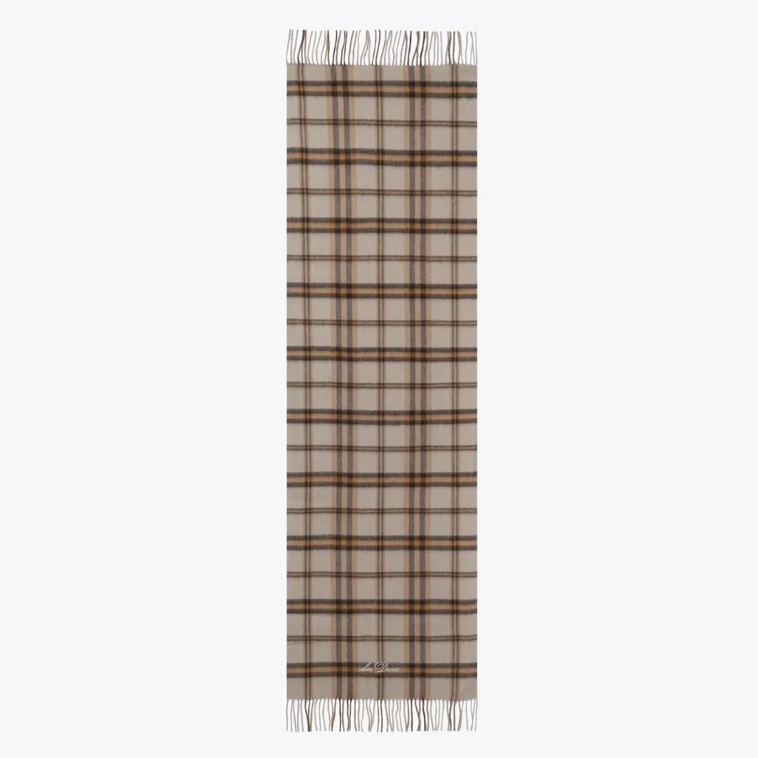 Les Deux Check Wool Scarf (Dark Sand   Coffee Brown)