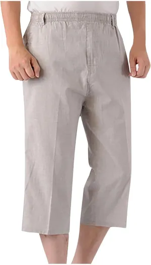 Linen Pants Mens Casual Pants Relaxed-Fit Beach Pants Summer Yoga Pants Drawstring Elastic Waist Pants