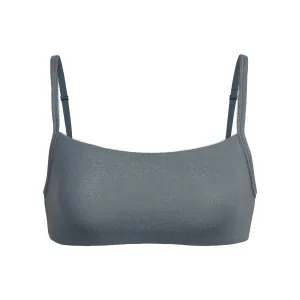 LOGO POINTELLE SCOOP NECK BRALETTE | SLATE