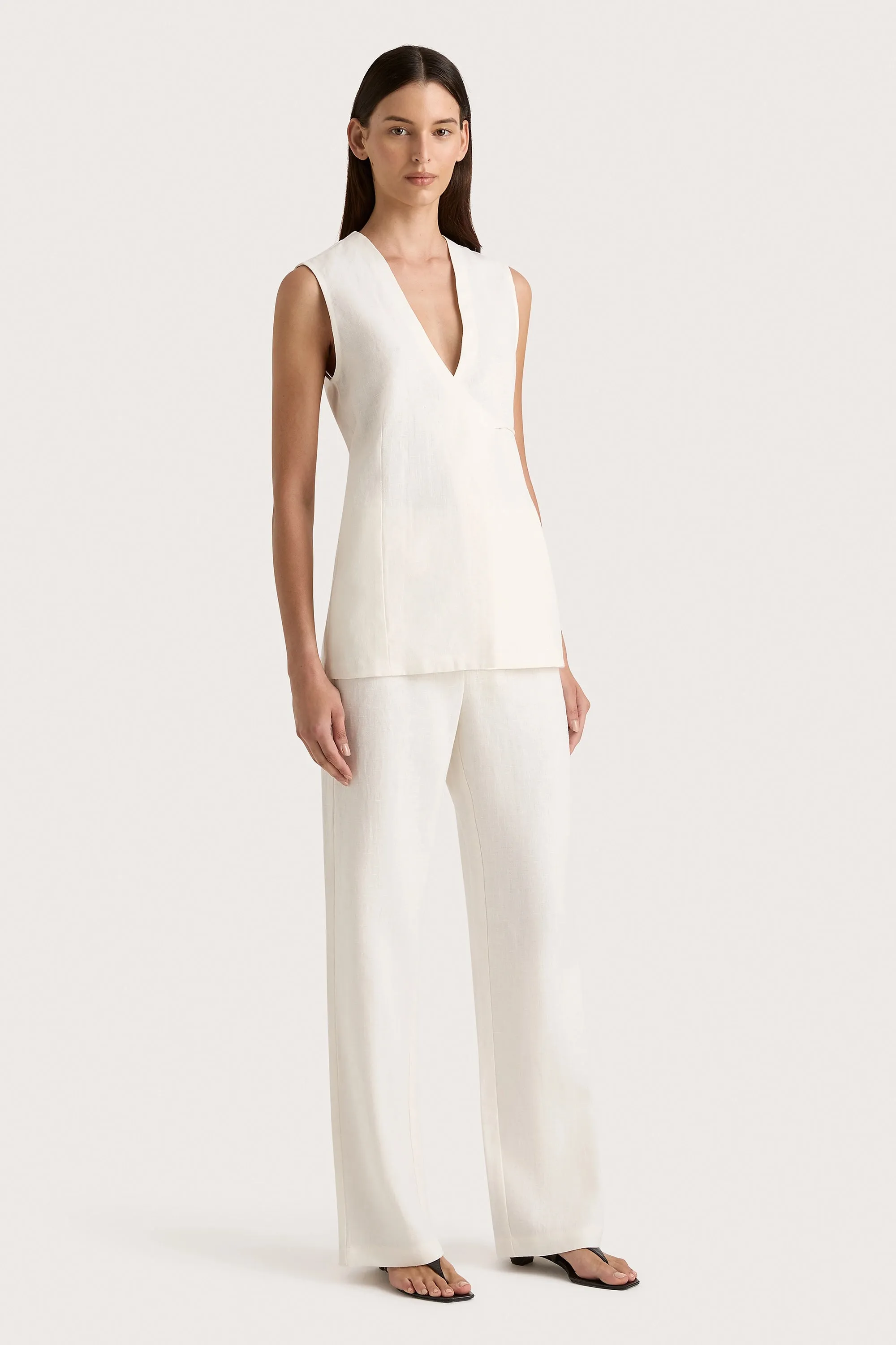 Lulea Wrap Vest White - Final Sale