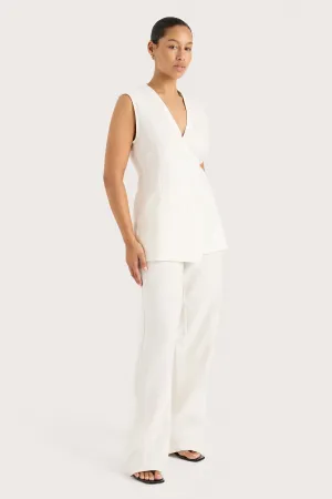 Lulea Wrap Vest White - Final Sale