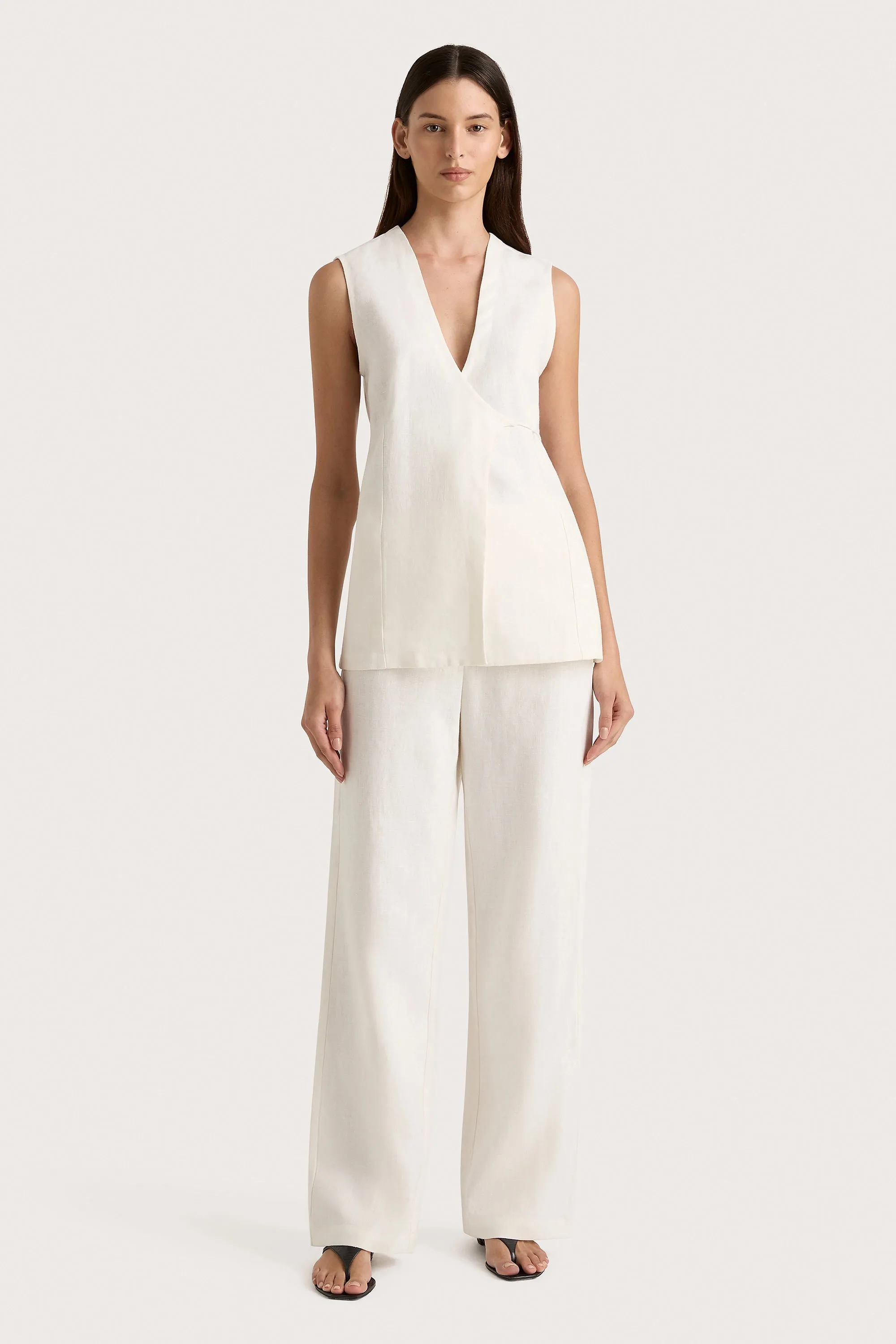 Lulea Wrap Vest White - Final Sale