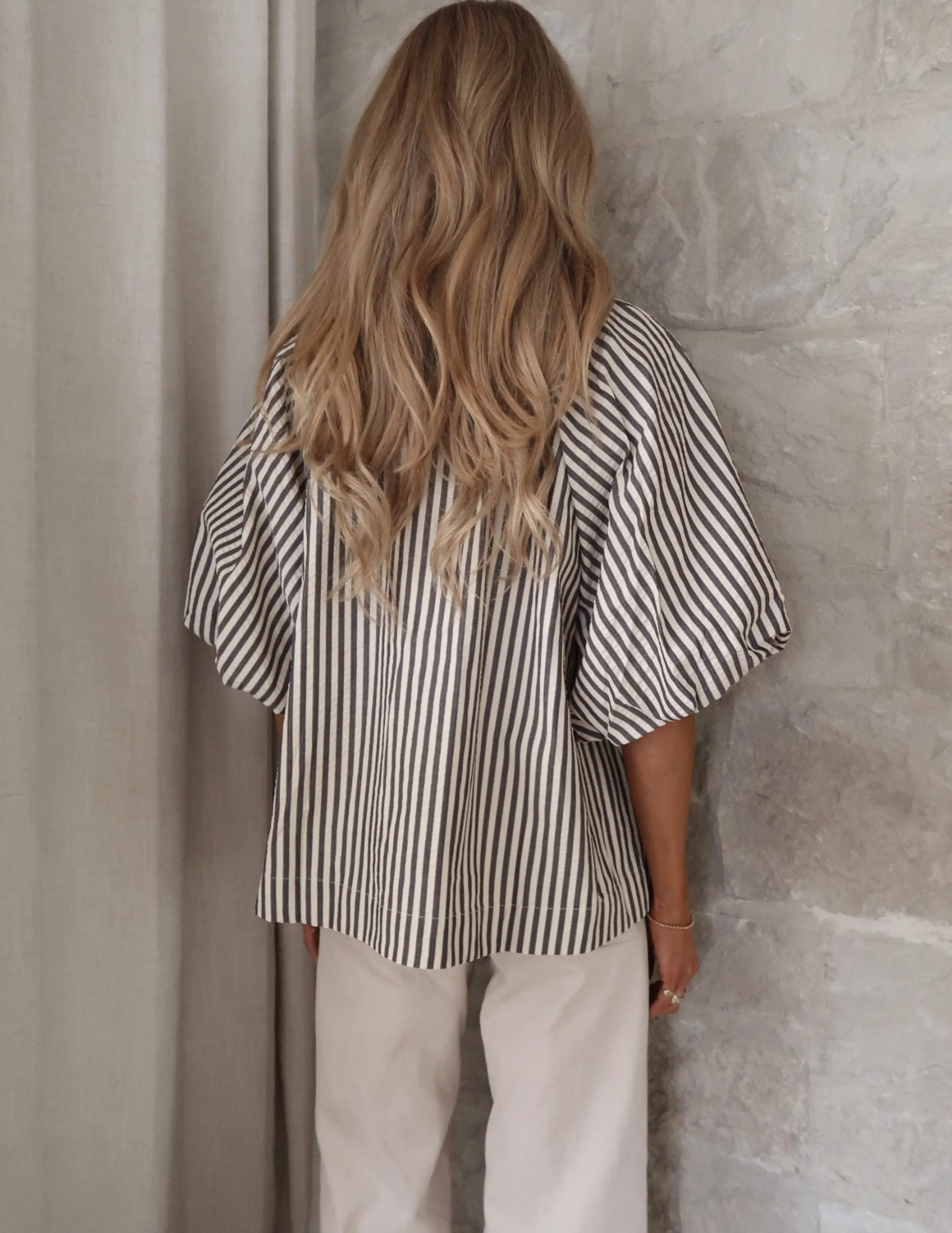 Lyla Striped Button Down Top