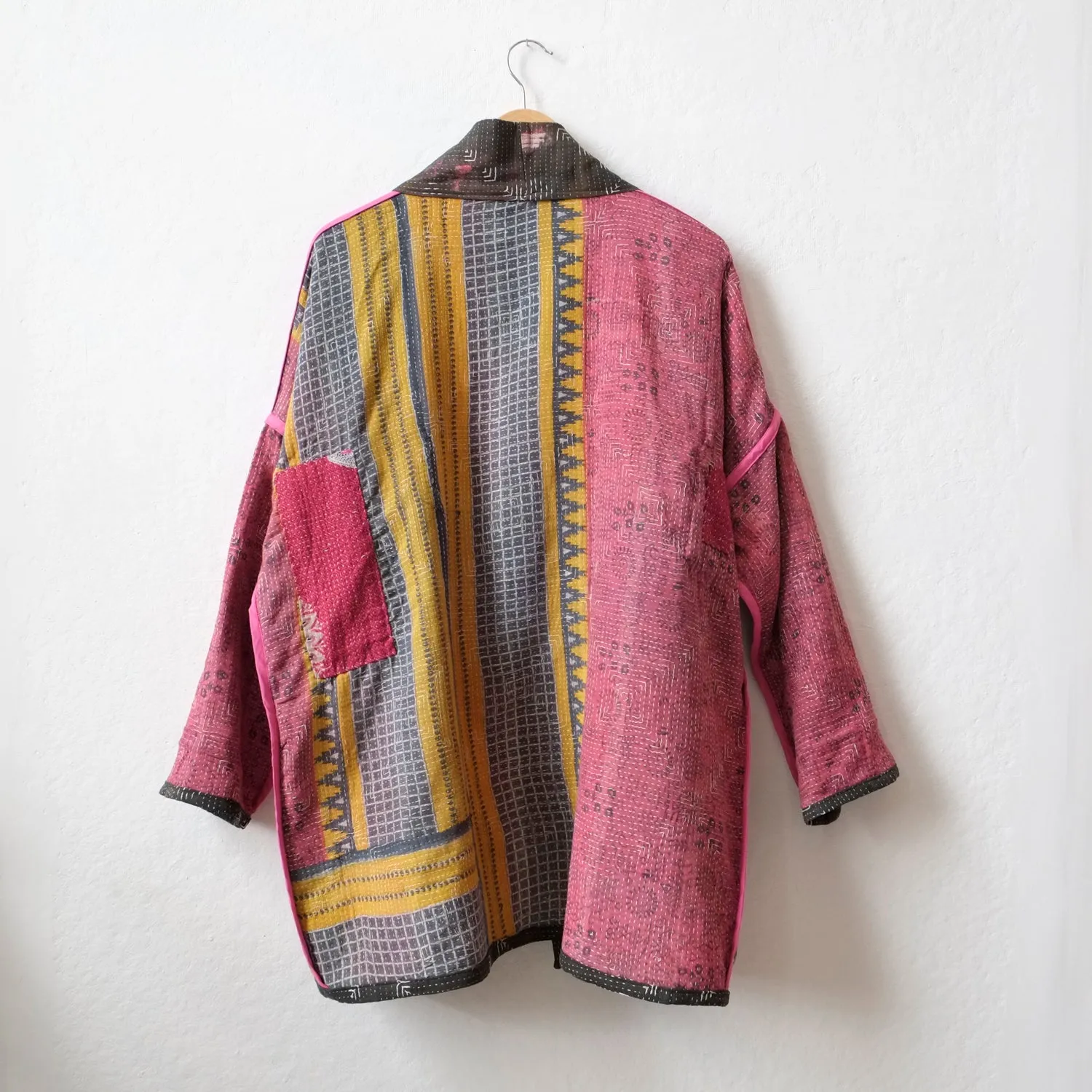 M Black with Embroidered Diamond Shapes Anoushka Jacket LL050