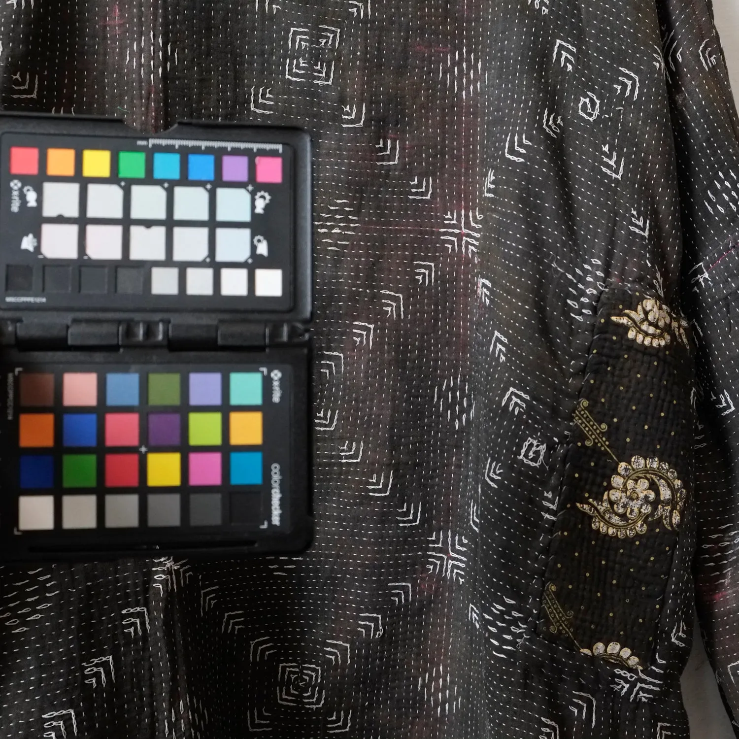 M Black with Embroidered Diamond Shapes Anoushka Jacket LL050