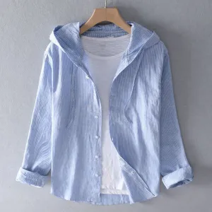Marlow Striped Hooded Shirt