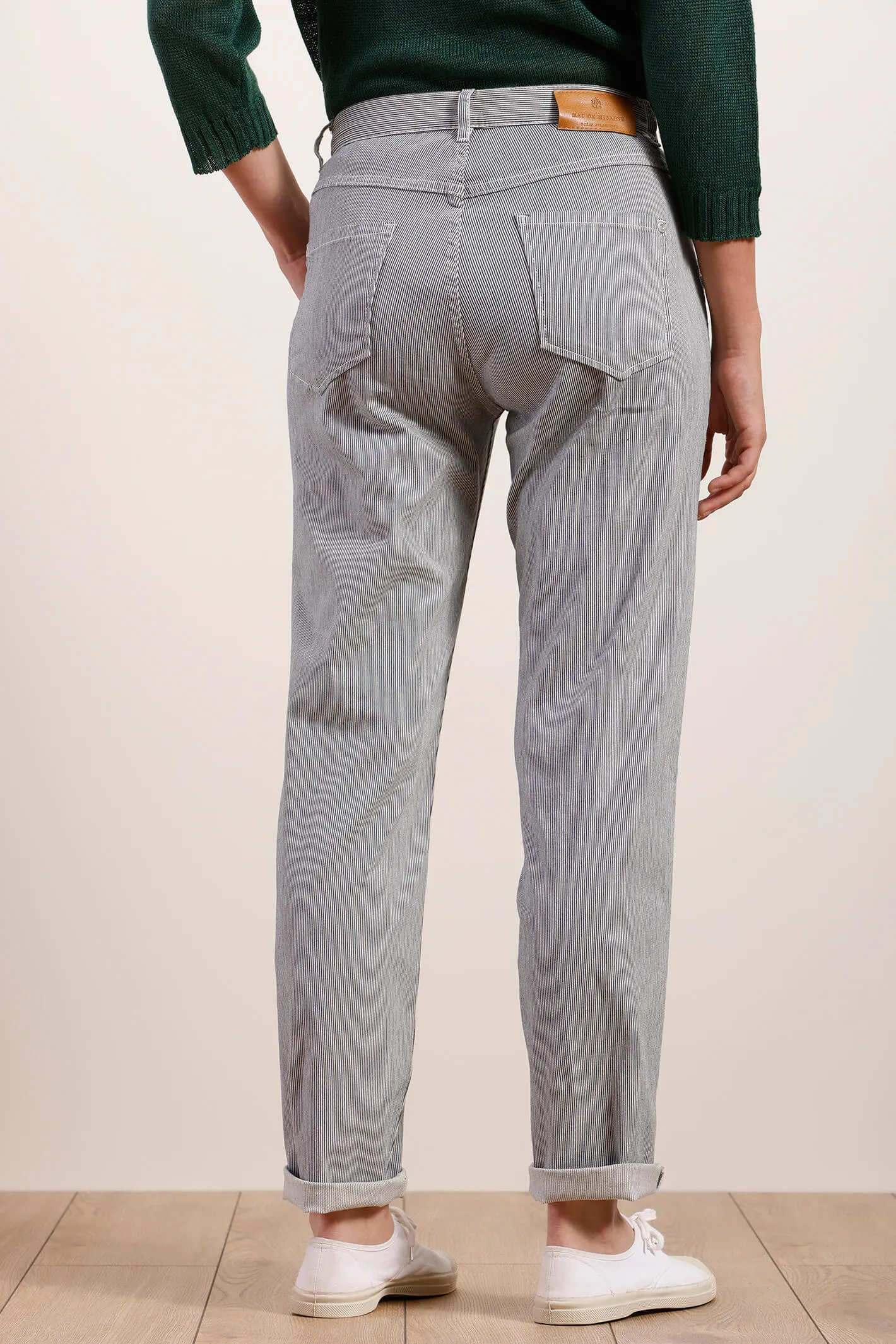 Mat De Misaine 11785 Pimori Navy Stripe Patch Pocket Trouser