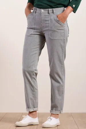Mat De Misaine 11785 Pimori Navy Stripe Patch Pocket Trouser