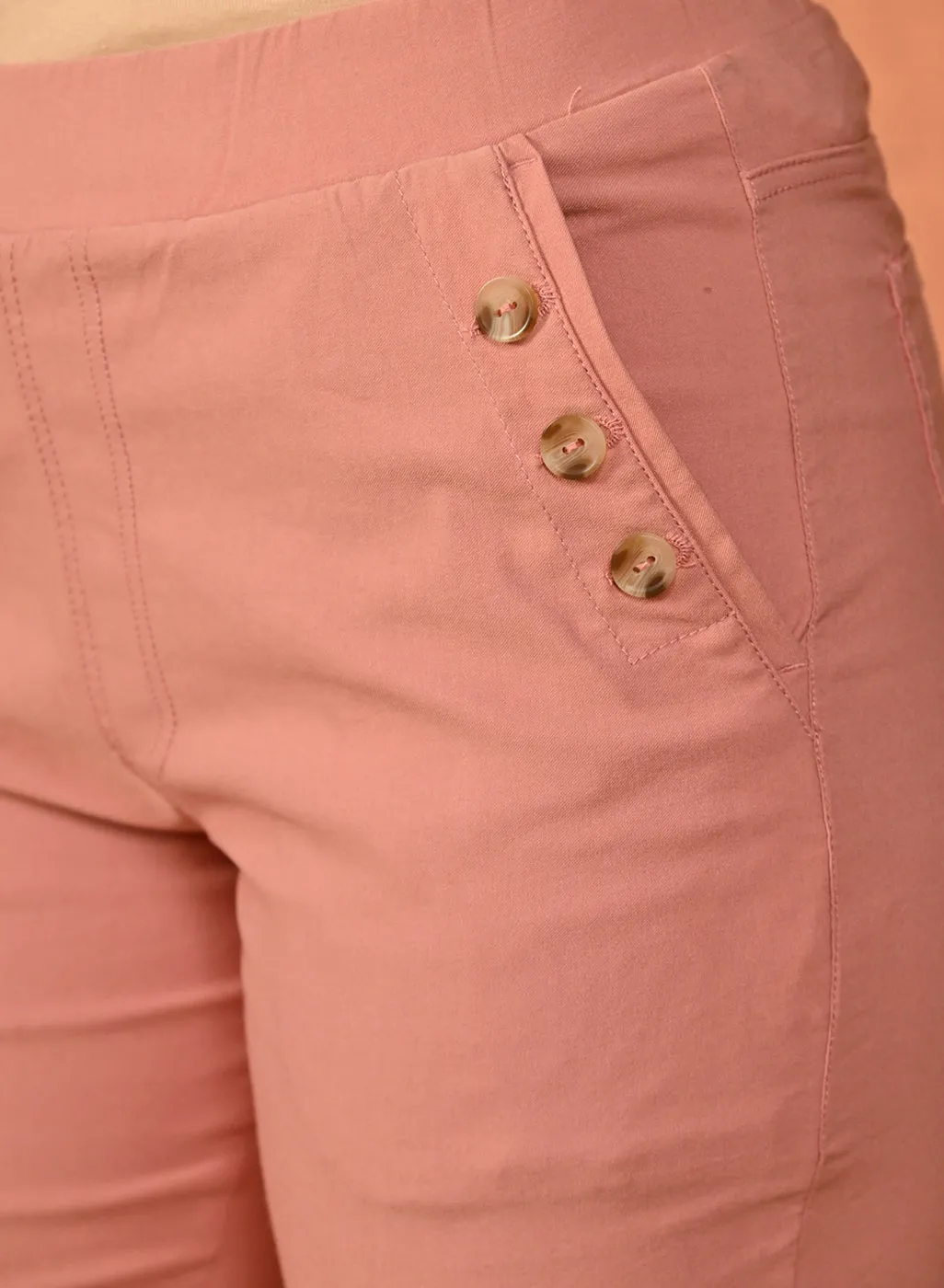 Mehr Pink Cotton Relaxed Fit Trousers for Women