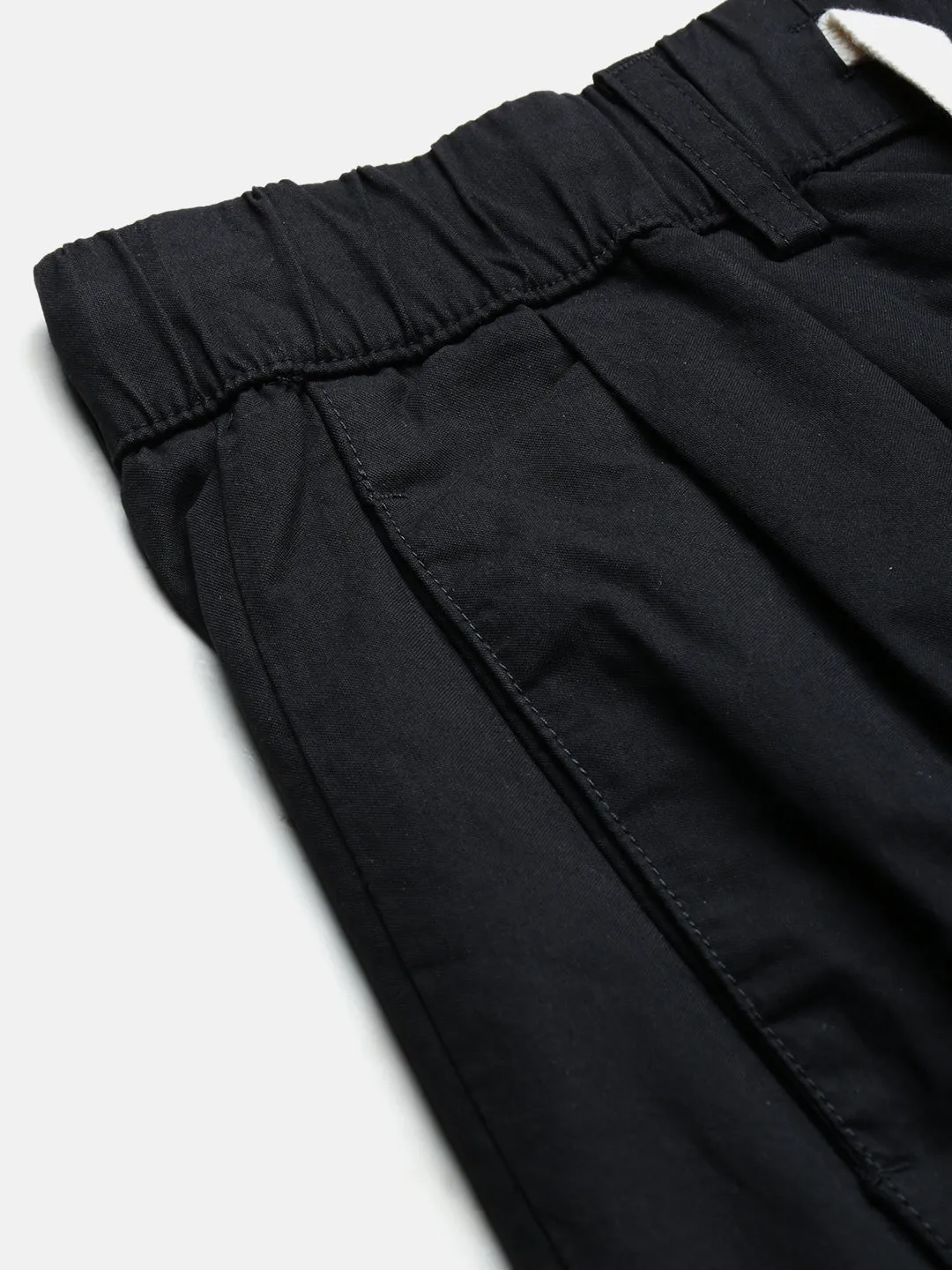 Men Black Relaxed Fit Korean Trousers