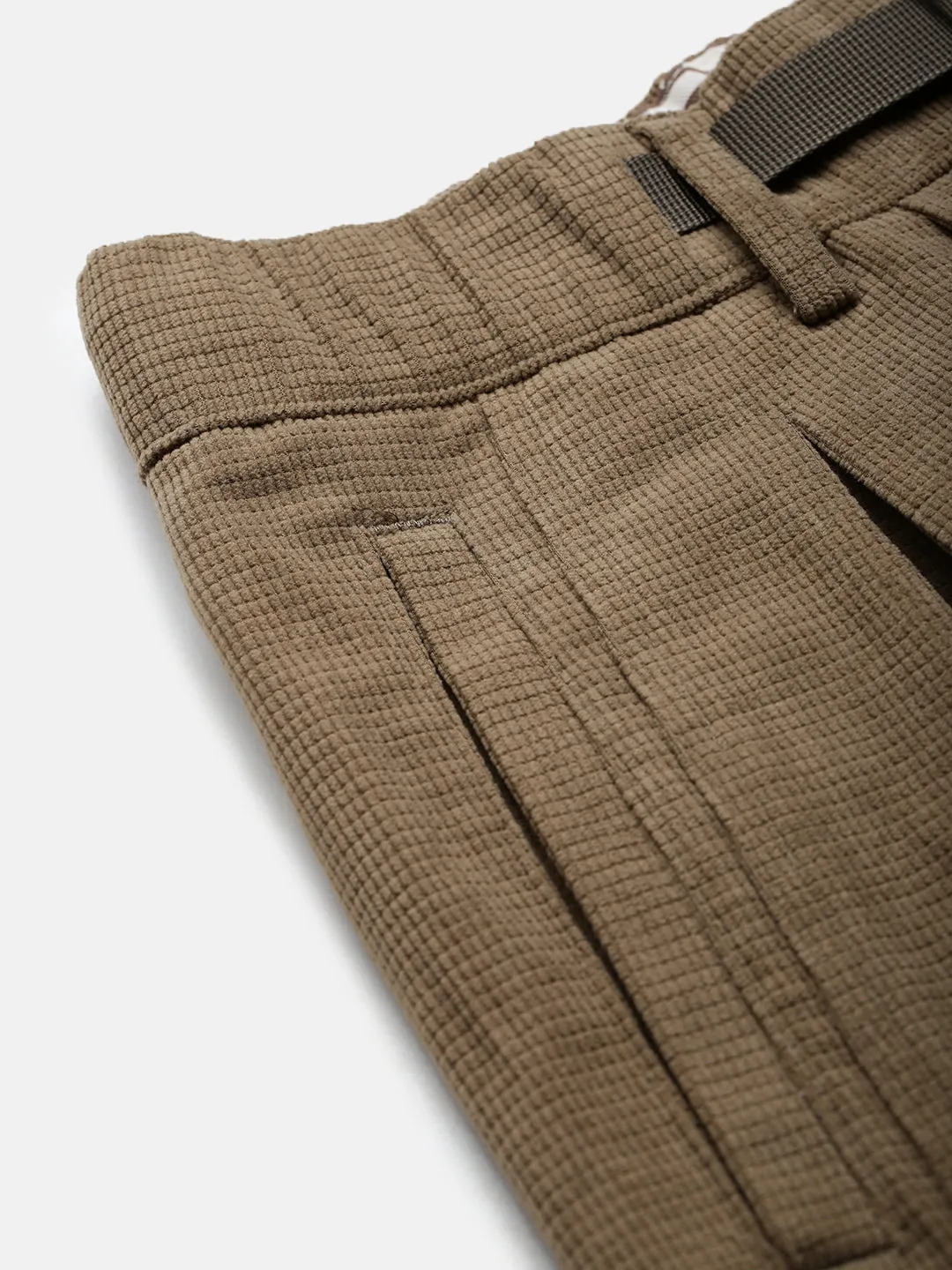 Men Brown Corduroy Relaxed Fit Trousers