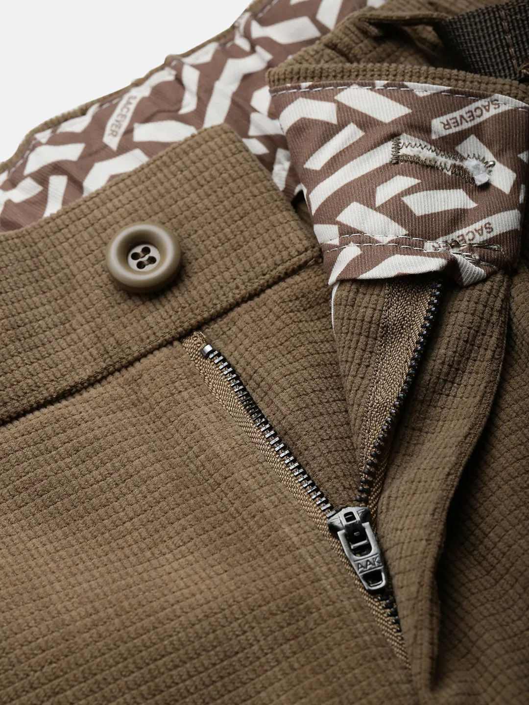 Men Brown Corduroy Relaxed Fit Trousers
