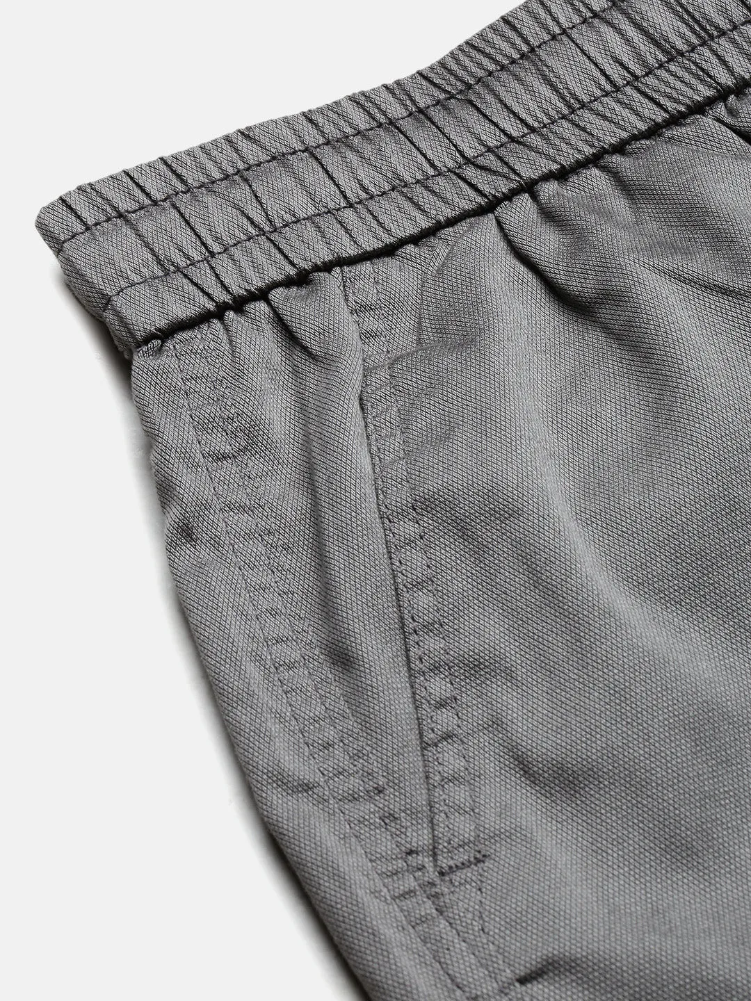 Men Cotton Grey Relaxed Fit Trousers