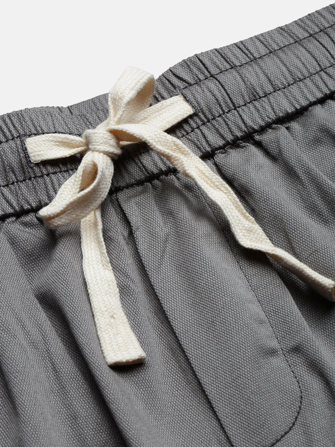 Men Cotton Grey Relaxed Fit Trousers