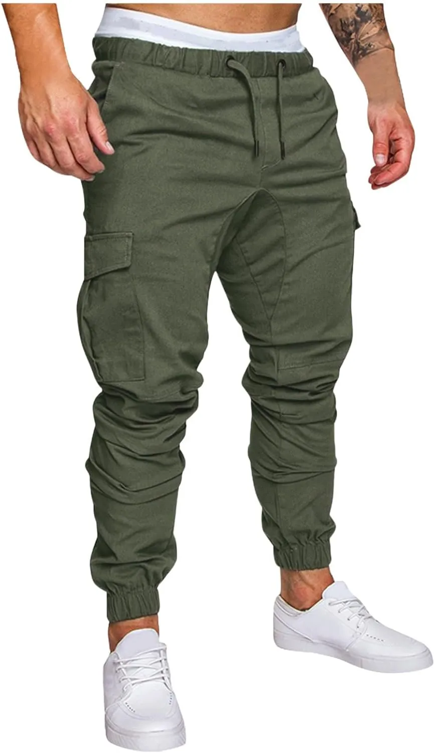 Mens Cargo Sweatpants Relaxed Tooling Multi-pocket Men's Color Men's pants Hiking Sweatpants Casual Athletic Jogger