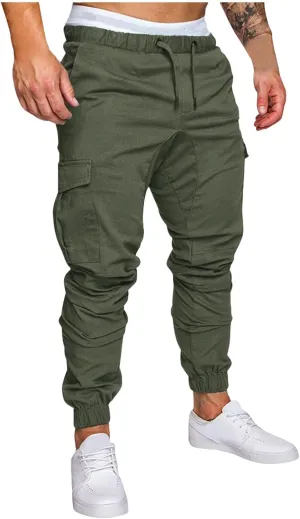 Mens Cargo Sweatpants Relaxed Tooling Multi-pocket Men's Color Men's pants Hiking Sweatpants Casual Athletic Jogger