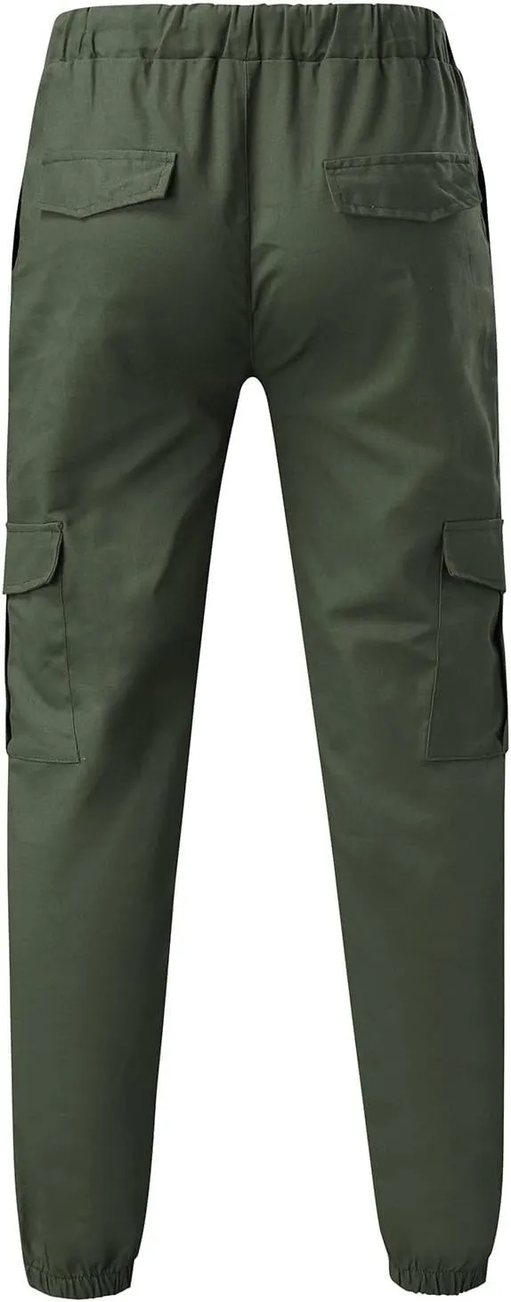 Mens Cargo Sweatpants Relaxed Tooling Multi-pocket Men's Color Men's pants Hiking Sweatpants Casual Athletic Jogger