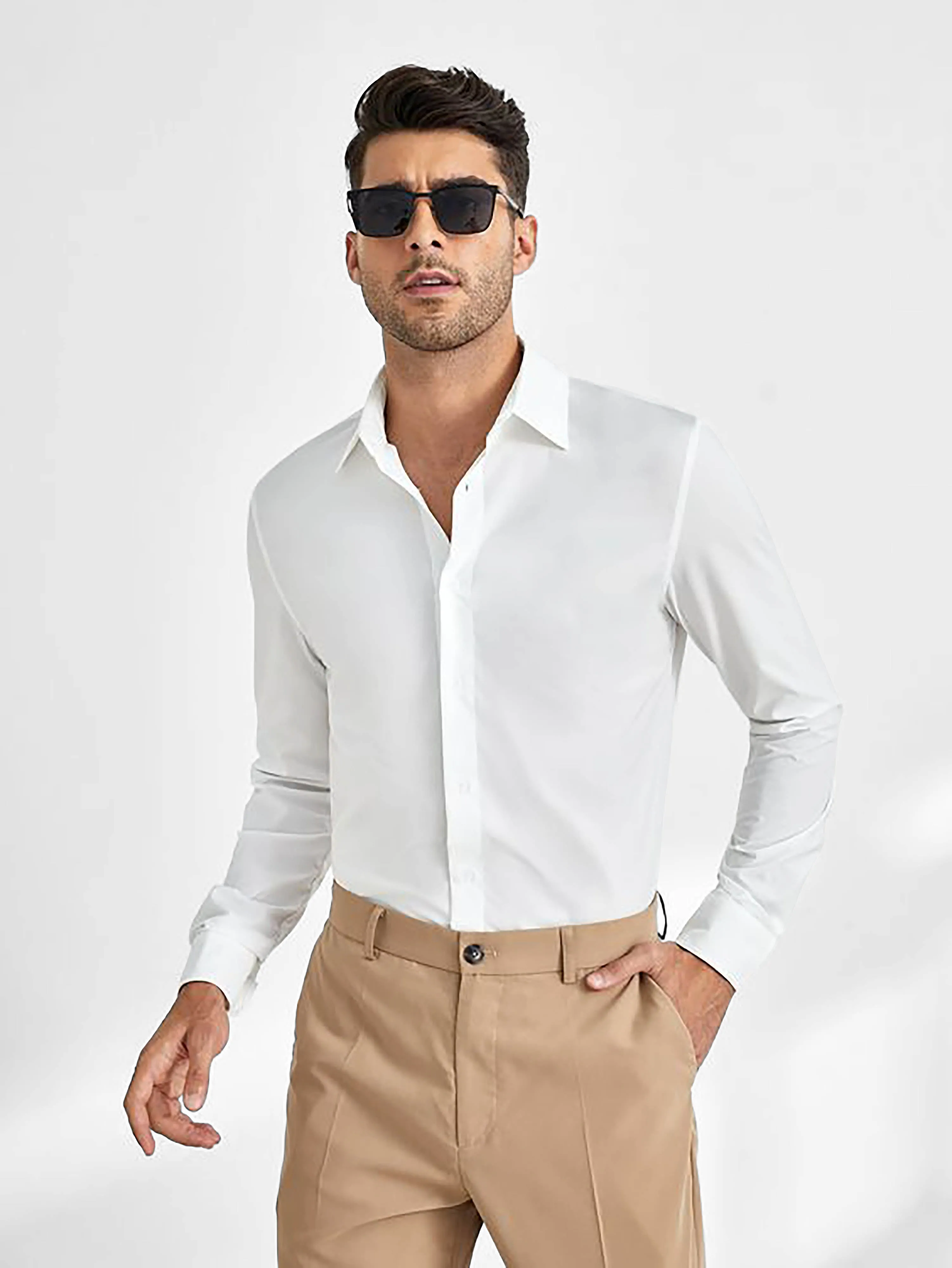 Men's Classic Dress Shirts Long Sleeve