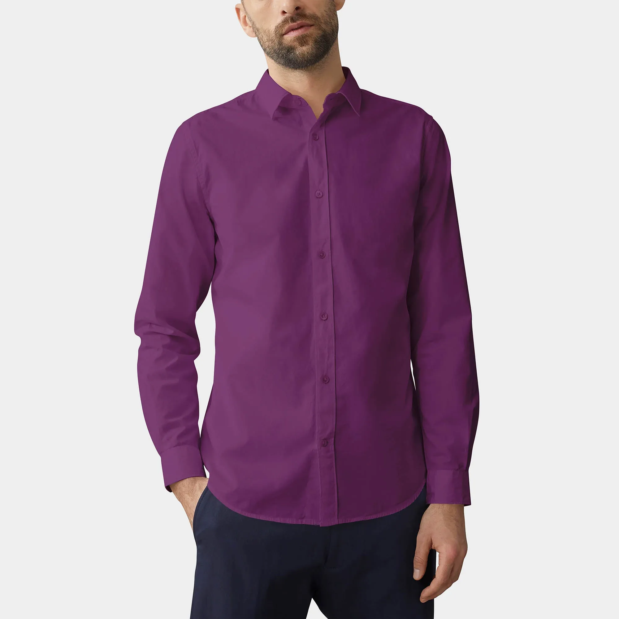 Men's Classic Dress Shirts Long Sleeve