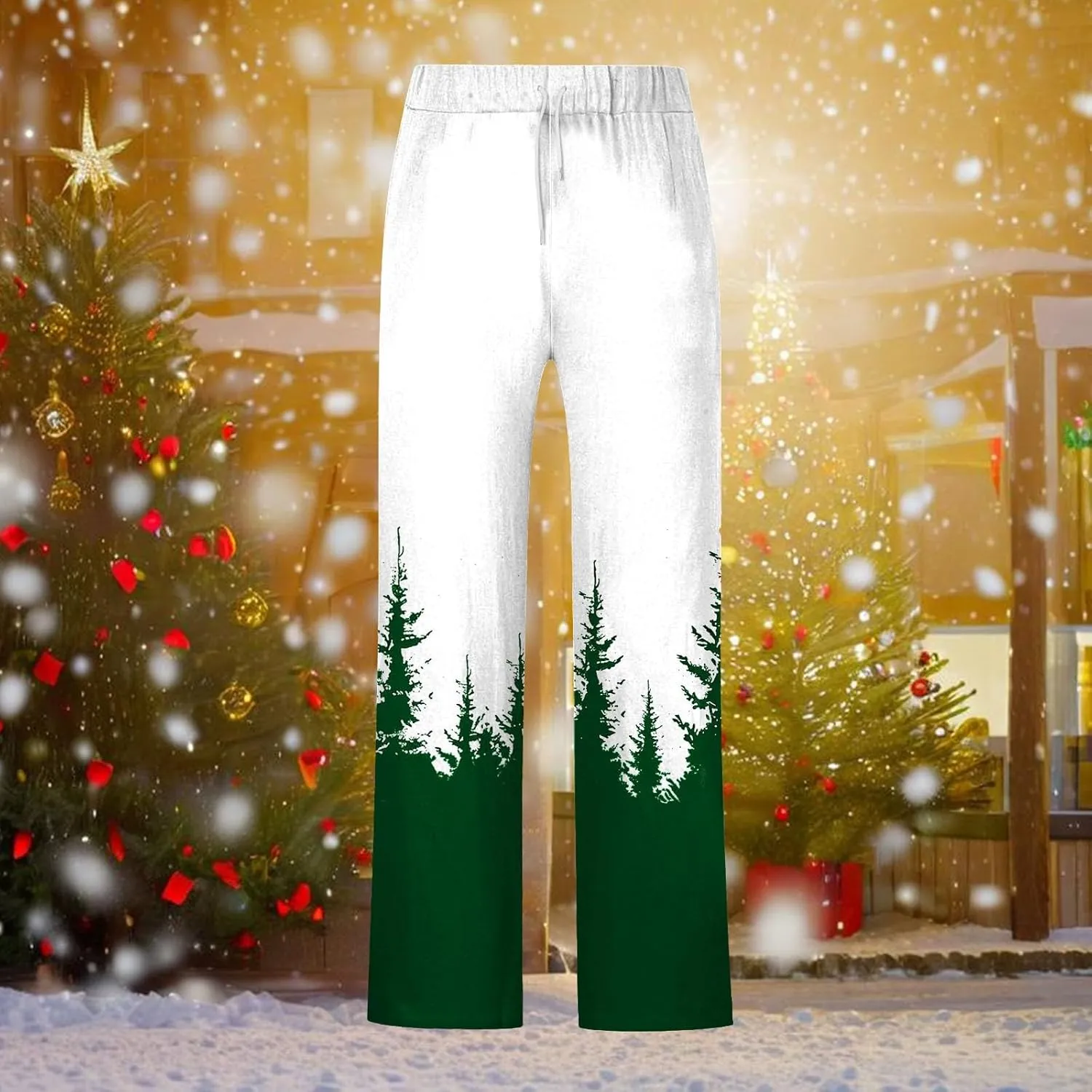 Men's Fashion Stretch Dress Pants Loose Fit Ugly Christmas Pants Comfortable Workout Sports Pants Casual Golf Pants