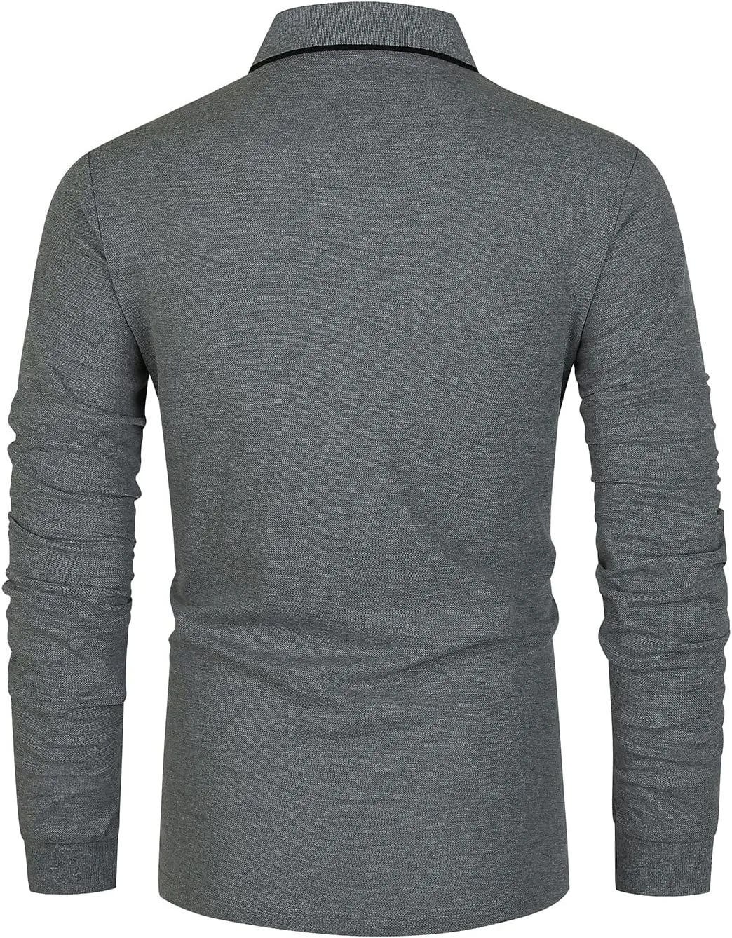 Mens Long Sleeve Polo Shirt Basic Slim Fit Long Sleeve Polo Men's Cotton Polo Shirts with Pocket Golf Shirts Men